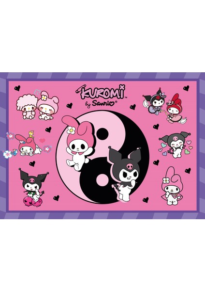 Kuromi parti Seti 8 Kişilik Afişli - Kuromi Doğum Günü Süsleri Seti