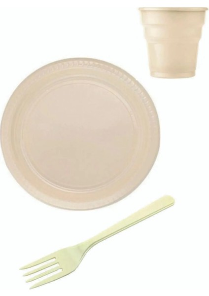 Plastik Tabak Bardak Çatal Seti 25 Li