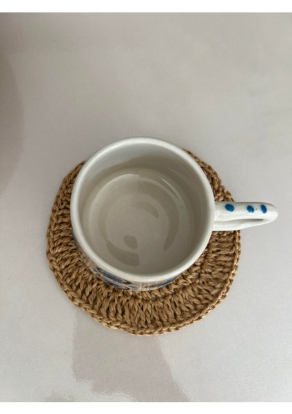 Seramik El Boyaması Göz Nazar Temalı Kahve Kupası/mug - Beyaz fırsatları