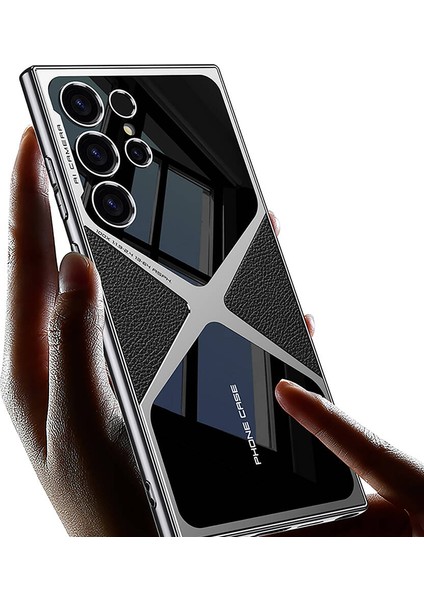 Samsung Galaxy S23 Ultra Uyumlu Kılıf Ince Kamera Korumalı Deri ve Parlak Arka Yüzey Telefon Kılıfı Kapak fiyatları