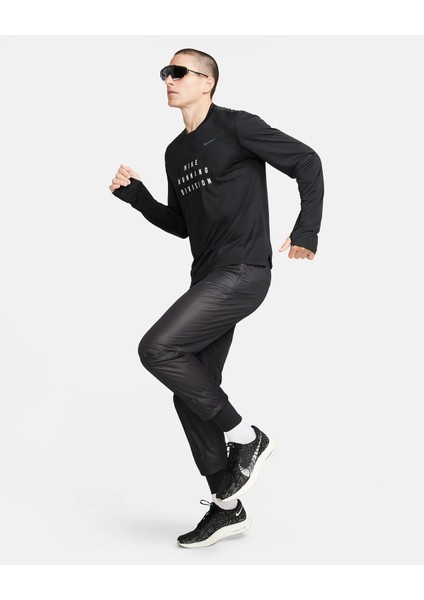 Running Division Phenom Storm-Fıt Mens's Black Sweatpants Erkek Siyah Koşu Spor Eşofman Altı FB8542