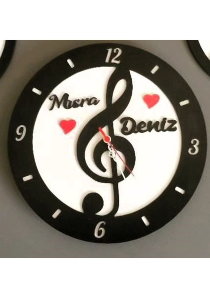 Müzik,nota ,sol Anahtarı Temalı Duvar Saati Kişiye Özel fiyatları