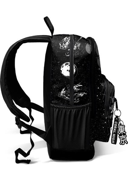 Back To School Coral High Siyah Galaxy Desenli Okul Sırt Çantası 23644 Old Skool Suya Dayanıklı Tek