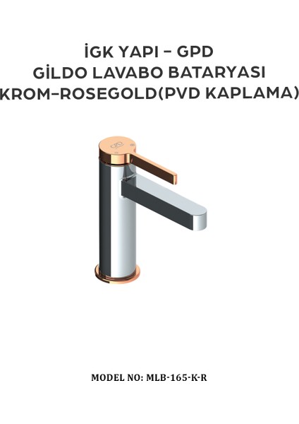 MLB165-K-R - Gildo Lavabo Bataryası (Krom-Rose Gold Pvd Kaplama) fiyatları