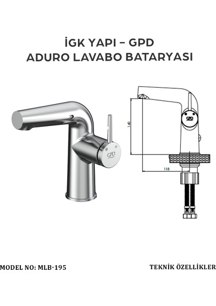 MLB195 -Aduro Lavabo Bataryası