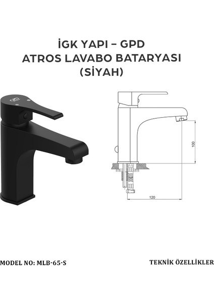 MLB65-S - Atros Lavabo Bataryası (Siyah) fırsatları