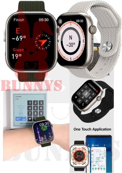 Gümüş Samsung Galaxy Note Fe Uyumlu Akıllı Saat Konuşma Özellikli Watch 9 Pro 45MM Amoled Ekran Siy fırsatları