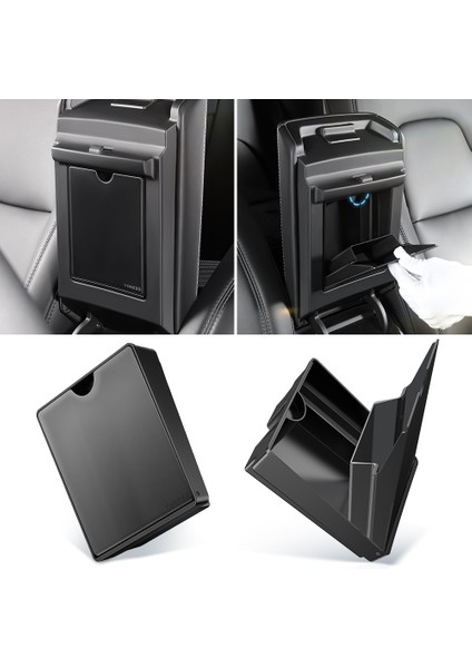 Lİ PARTS Tesla Model Y 3 Orta Konsol Düzenleyici 2'li Set: Orta Konsol Düzenleyici+ Kolçak Gizli Saklama Kutusu(Geliştirilmiş Versiyon v2)