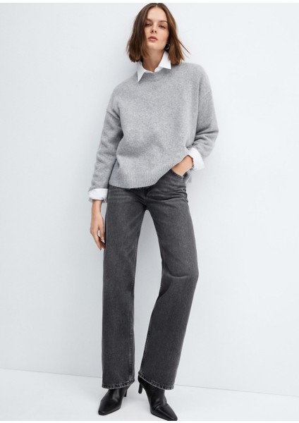 Orta Bel Mid-Rise Düz Paça Jean