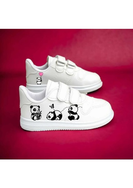 Panda Baskılı Çocuk Spor Ayakkabı Sneaker
