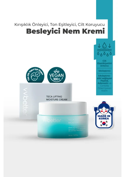 VV BETTER Teca Lifting Moisture Cream Ton Eşitleyici Cilt Koruyucu Besleyici Krem Kore