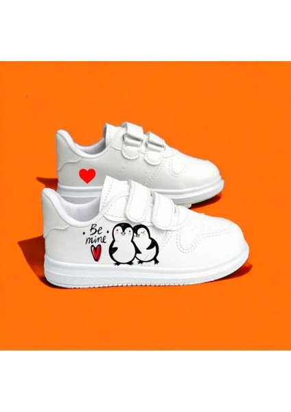 Penguen Baskılı Çocuk Spor Ayakkabı Sneaker