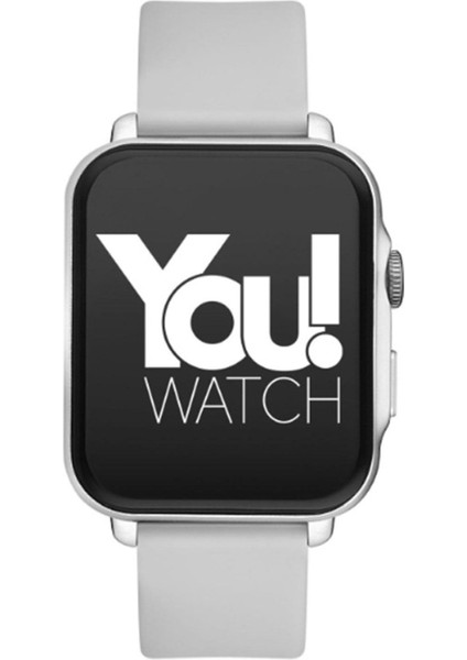 Gri Youwatch F13-YF133 Gümüş Renk Kasa & Gri Silikon Kordon Akıllı Saat Ios ve Android Uyumludur. 2