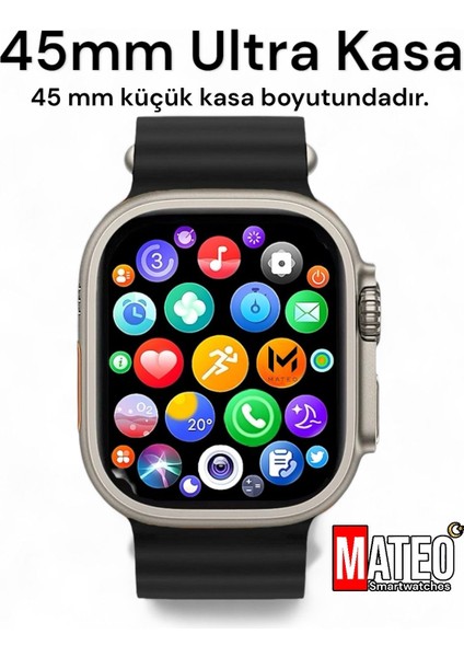 Çok Renkli Akıllı Saat Watch Ultra 45MM ve Bluetooth Kablosuz Kulaklık Android Ios Uyumlu 2 In 1 It