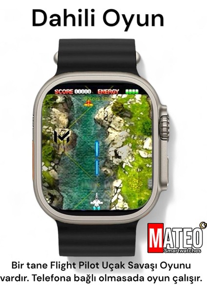 Çok Renkli Akıllı Saat Watch Ultra 45MM ve Bluetooth Kablosuz Kulaklık Android Ios Uyumlu 2 In 1 It