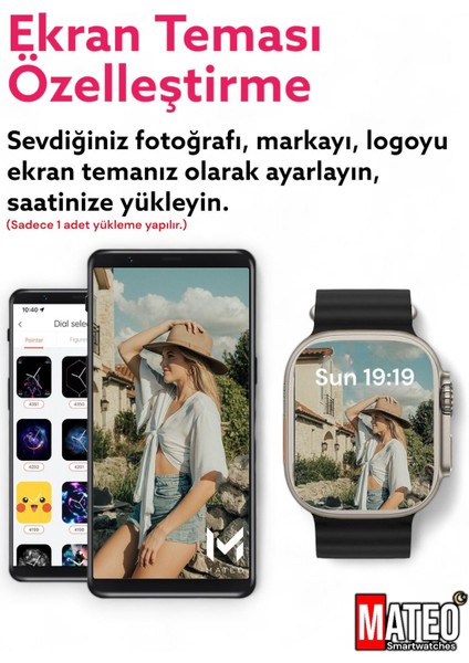 Çok Renkli Akıllı Saat Watch Ultra 45MM ve Bluetooth Kablosuz Kulaklık Android Ios Uyumlu 2 In 1 It