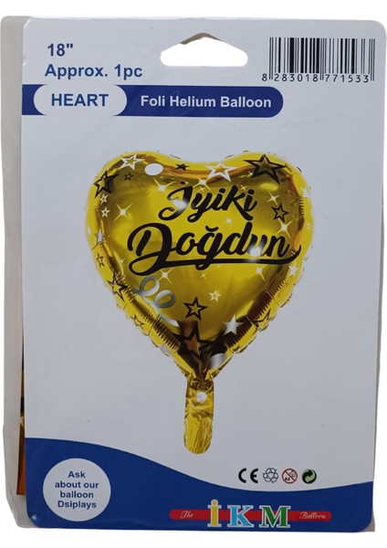 Kalp Iyi Ki Doğdun Doğum Günü Folyo Balon 45 Cm Gold fiyatları