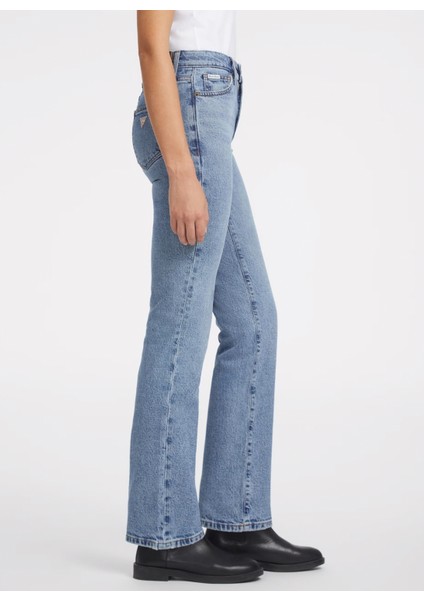 Normal Bel Bol Paça Regular Fit Mavi Kadın Denim Pantolon Gj G08 Mıd Rıse Stra - Eco Recy Co modelleri