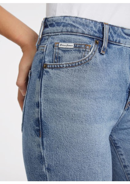 Normal Bel Bol Paça Regular Fit Mavi Kadın Denim Pantolon Gj G08 Mıd Rıse Stra - Eco Recy Co fırsatları