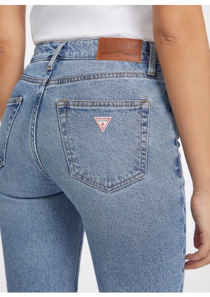 Normal Bel Bol Paça Regular Fit Mavi Kadın Denim Pantolon Gj G08 Mıd Rıse Stra - Eco Recy Co indirimleri