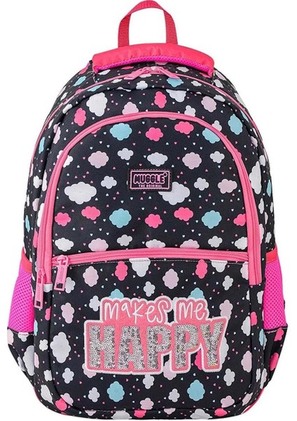 Back To School Muggle Dream Siyah Pembe Okul Çantası MU-6535 Çok Renkli