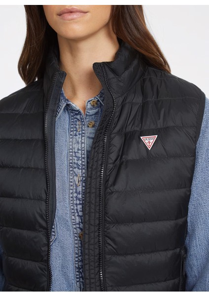 Siyah Kadın Yelek Gj Puffer Vest - Recy Irıdescent Ny modelleri