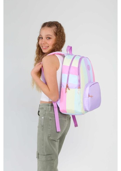 Sırt Çantası Rainbow Sırt Çantası Line Lilac K1751 1'li Mor Parça Mevcut Değil Polyester Elde Yıkam modelleri