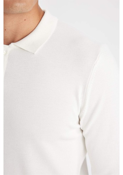 Standart Fit Normal Kesim Polo Yaka Yumuşak Dokulu Premium Triko Kazak D0454AX24AU indirimleri