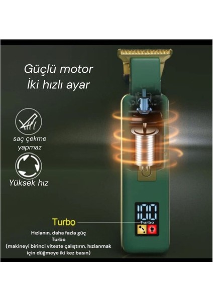 Yok WA-2031 Profesyonel Dijital Göstergeli Saç Sakal Tıraş Makinesi Kuru 3 - 5 Kablosuz Yok Saç-Sak