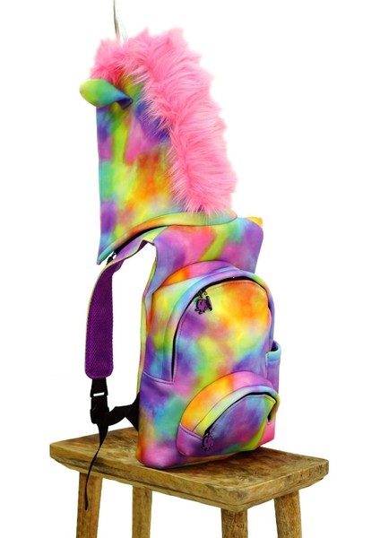 Back To School Back To School Unicorn Large Çıkabilir Kapüşonlu Sırt Çantası Tekstil Unicorn Sırt Ç