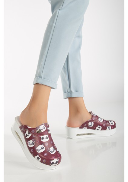 Panda Desenli Kadın Havalı Taban Ortopedik Hastane, Doktor, Hemşire, Veteriner Terliği