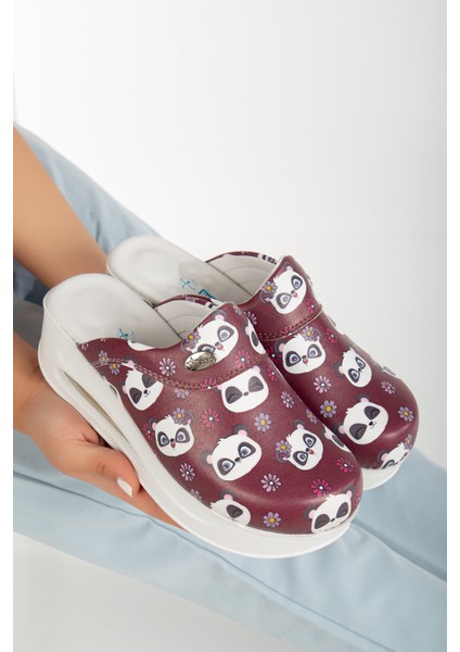 Panda Desenli Kadın Havalı Taban Ortopedik Hastane, Doktor, Hemşire, Veteriner Terliği modelleri