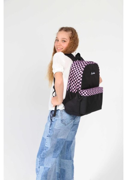 Suya Dayanıklı Basic Colors Okul Sırt Çantası Pembe Check K1631 Back To School Sırt Çantası Pembe T modelleri