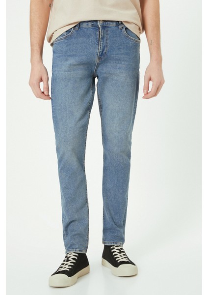 Erkek Mavi Jean Pantolon - 4SAM40302ND fiyatları
