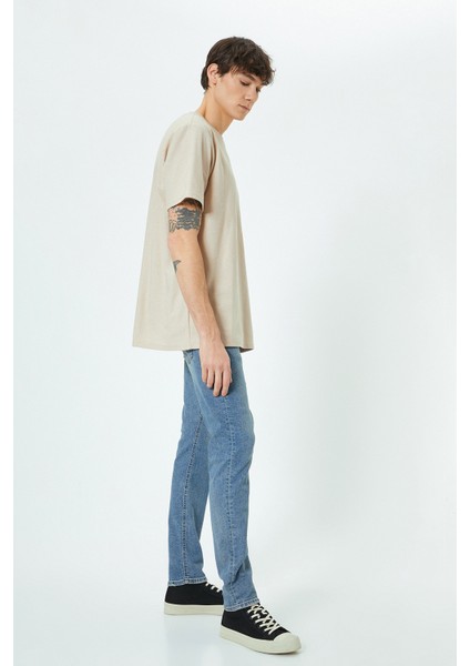 Erkek Mavi Jean Pantolon - 4SAM40302ND fırsatları