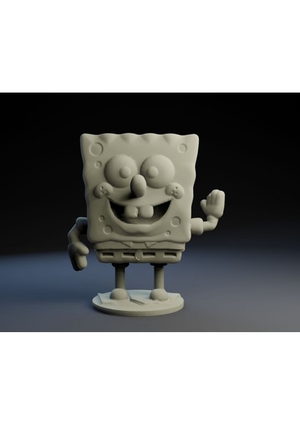 Sünger Bob Kare Pantolon Figürü - Gri - 15 cm
