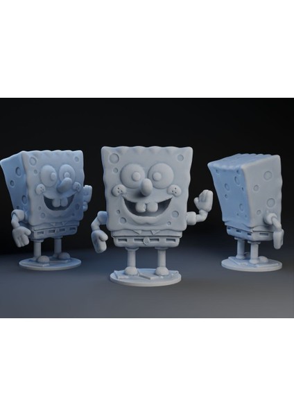Sünger Bob Kare Pantolon Figürü - Gri - 15 cm