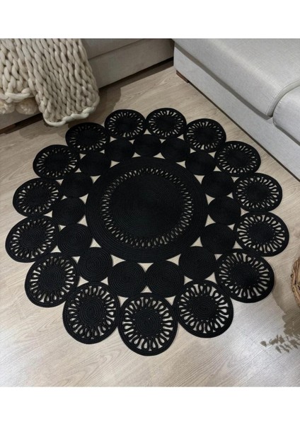 Jüt Çift Taraflı Yuvarlak Halı modelleri