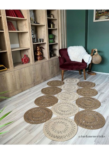 Jüt Çift Taraflı Oval Halı
