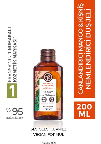 Yves Rocher Nemlendirici Duş Jeli - Canlandırıcı Mango Kişniş- 200ml-99259