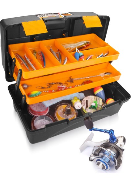 Genel Markalar Siyah 17" Raflı Balıkçı Çantası