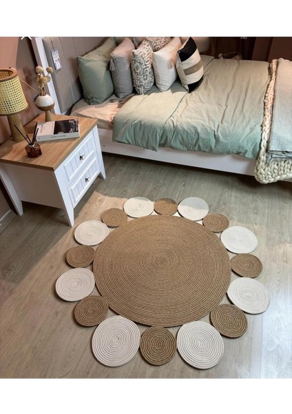 Jüt Çift Taraflı Yuvarlak Halı fiyatları