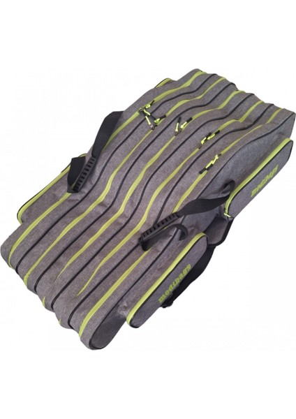 Gri 120 cm 5 Gözlü 4 Cepli Koyu Gri Olta Kamış Çantası