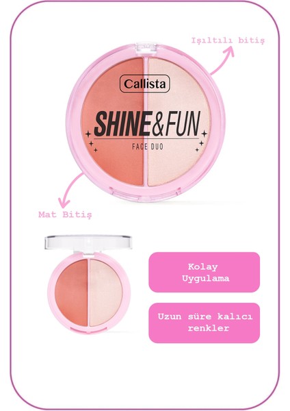 Callista Shine & Fun Face Duo Allık & Aydınlatıcı Paleti 140 Good Company