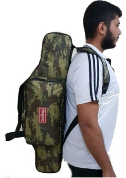 Kahverengi Kamuflaj 115CM 2 Gözlü Lüx Olta Çantası