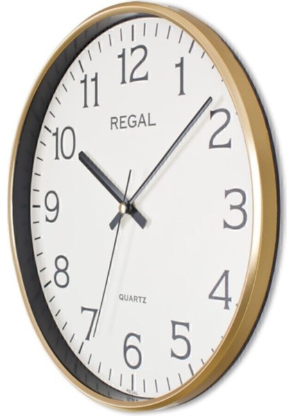 30 x 30 Ince Çerçeve Slim Duvar Saati 0250 Gı. Plastik Modern Altın Yuvarlak