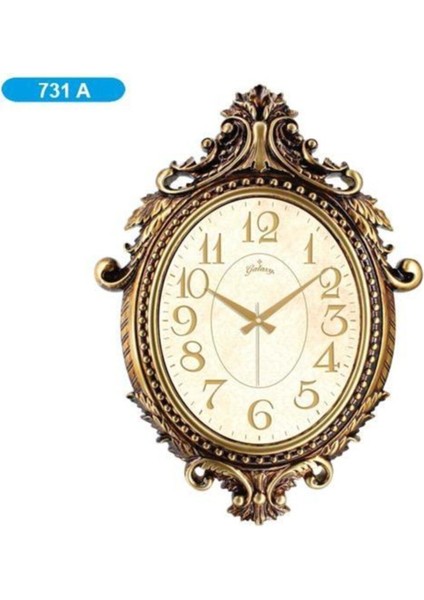 Beyaz Vintage Duvar Saati Gold 731-A