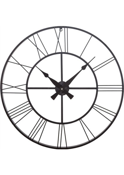 Metal Iron Duvar Saati Mat Siyah 70 cm 20 x 70 Siyah Kare Modern