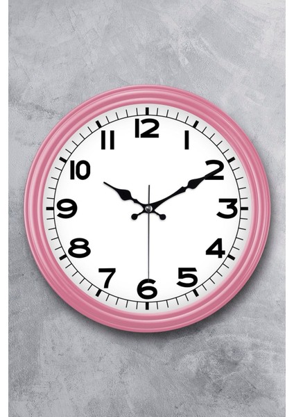 Pembe 31 cm Dekoratif Gerçek Cam Sessiz Mekanizma Duvar Saati