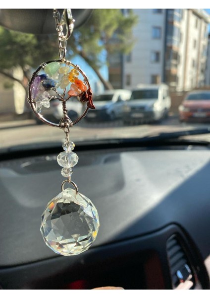 Yeni Renkli Yaşam Çiçeği Kristal Suncatcher Araba Aksesuarı Dikiz Aynası Süsü